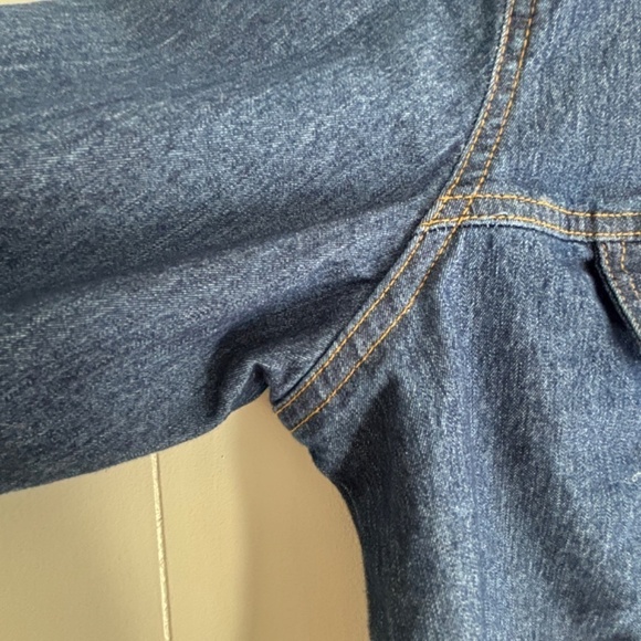 Bill Blass Jeanswear stretch button down western style jean shirt size L - Picture 6 of 14